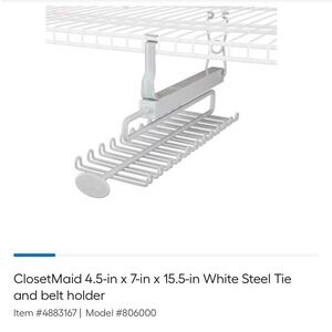 Closet maid tie and belt rack